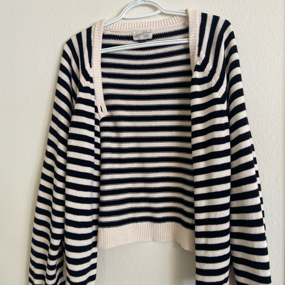 Universal Thread Black and Cream Striped Cardigan